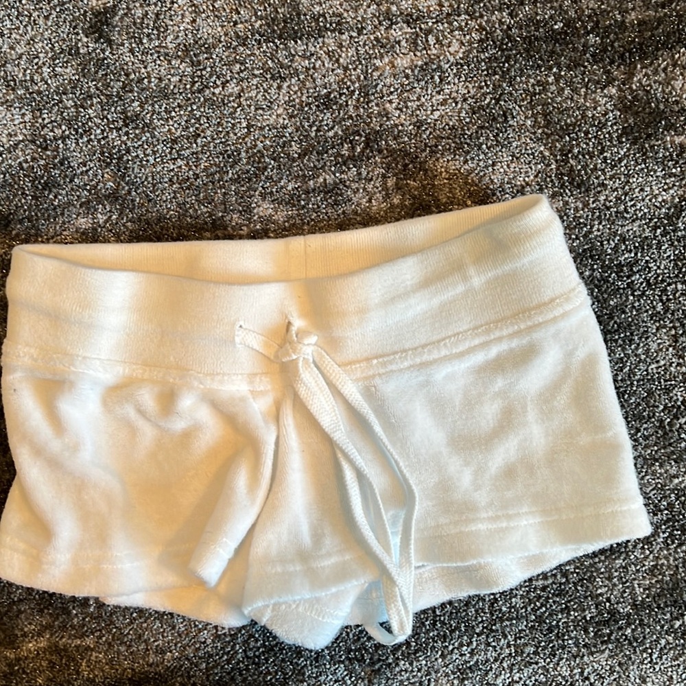 THE ORIGINAL SOLID TERRY SHORT girls size large  7-14 white gently worn